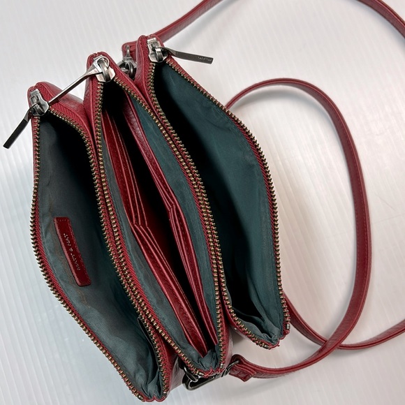 MATT & NAT Triplet Loom Vegan Leather Crossbody Bag in Coral Red. - Picture 7 of 14